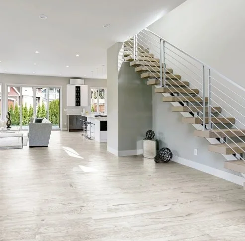 Brandon Co. Milestone Residential Porcelain Floor Tile / Collection: Lacquered Wood / Color: White / Size:  6" x 36" - (Available in more sizes!) / Click on picture above to see enhanced view! 
