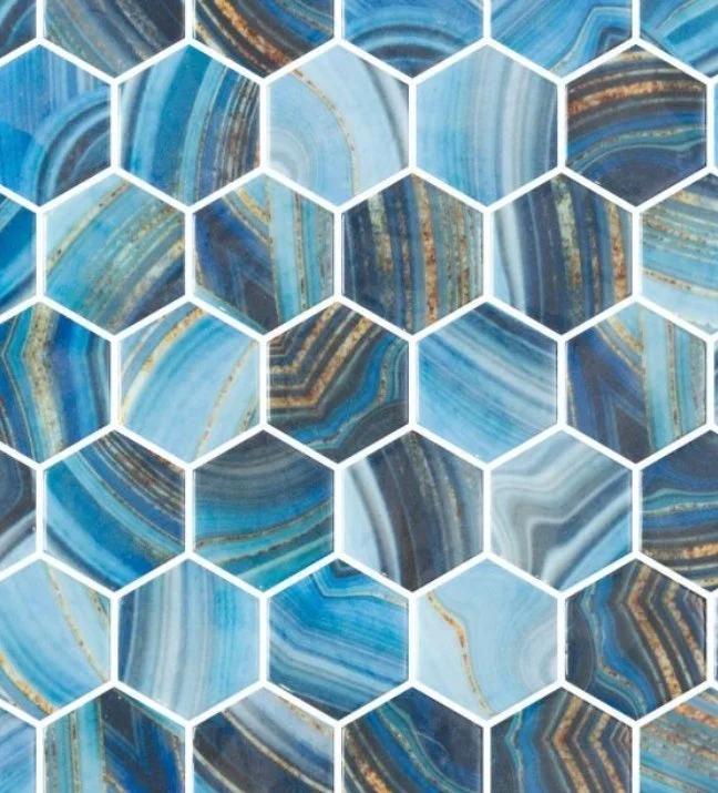 Elysium Residential Mosaic Tile (Can also be used in pools!) (*ARM 48) / Collection: Vanguard / Color: Hex XL Onyx Blue - SKU: M4154 / Size: "11.25 x 11.25" - (Only size available!) / Click on picture above to see enhanced view!