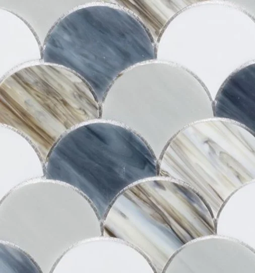 Elysium Residential Mosaic Tile (Can also be used in pools!) (*ARM 27) / Collection: Newport / Color: Scale Beach - SKU: M793 / Size: "9.50 x 9.75" - (Only size available!) / Click on picture above to see enhanced view!