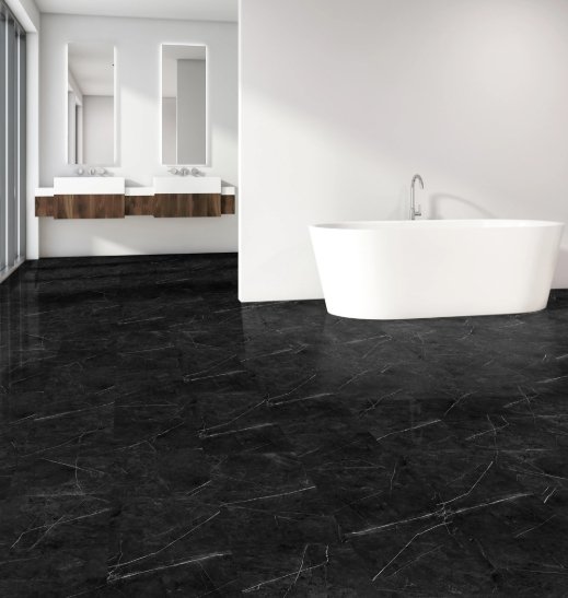 Stanton Residential Luxury Vinyl Tile / Collection: Natural Beauty Stone / Color: Nero Marquina Black / (Available in click!) / Click on picture above to see enhanced view!