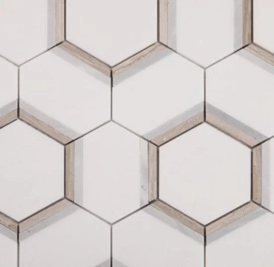 Elysium Residential Mosaic Tile (*ARM 4) / Collection: Hexagon / Color: Royal Sky - SKU: MO1038 / Size: 12" x 13.75" - (Only size available!) / Click on picture above to see enhanced view! 