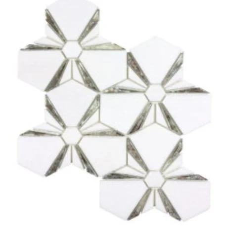 Viking Dist. Anthology Residential Mosaic Wall Tiles / Collection: Dazzle / Color: Kaleidoscope Silver - SKU: ANTHDAKS / Size: "9 X 11" - (Only size available!) / No link available to see enhanced view!