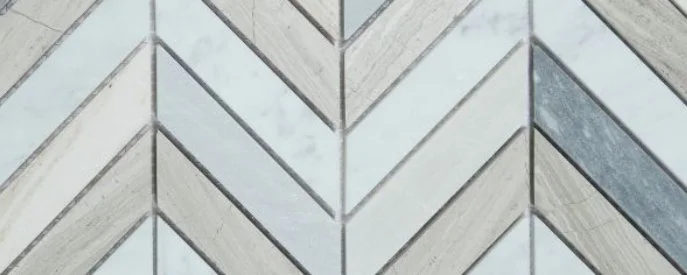 Elysium Residential Mosaic Tile (*ARM 20) / Collection: Chevron / Color: Blue - SKU: M576 / Size: "8 x 12" - (Only size available!) / Click on picture above to see enhanced view!
