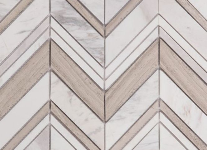 Elysium Residential Mosaic Tile (*ARM 12) / Collection: Chevron / Color: Ravenna Loft - SKU: M3616 / Size: 11.75" x 12.25" - (Only size available!) / Click on picture above to see enhanced view!