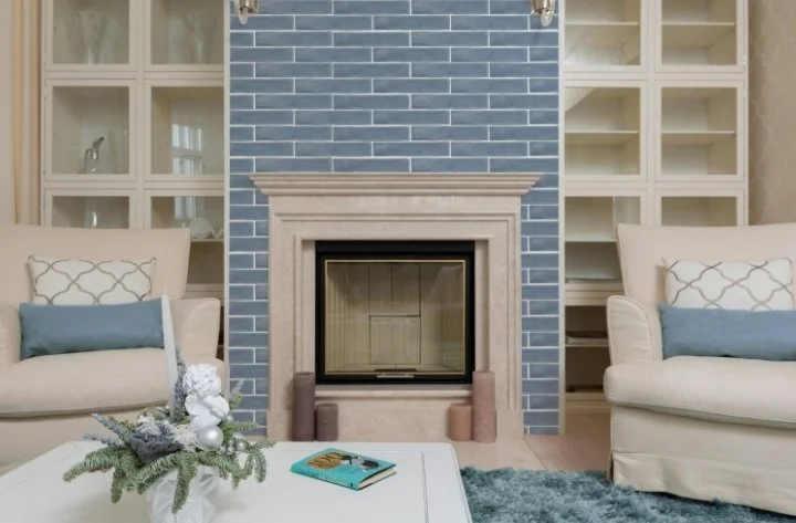 Esmer Residential Glazed Ceramic Wall Tile / Collection: Vidaro / Color: Sky / SKU:  W14VIDASK0210P / Size: 2" x 10" - (Available in more sizes!) / Click on picture above to see enhanced view!