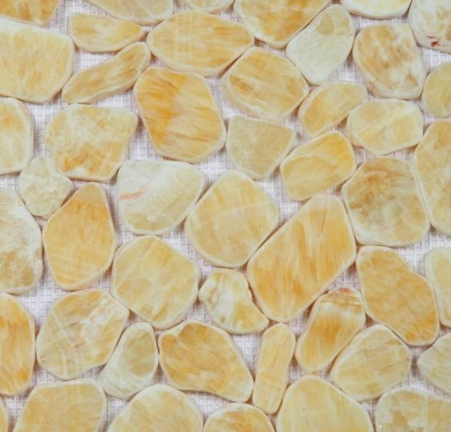 Elysium Residential Mosaic Tile (*ARM 19) / Collection: River / Color: Stone Honey Onyx - SKU: M4263 / Size: "12 x 12" - (Only size available!) / Click on picture above to see enhanced view! 