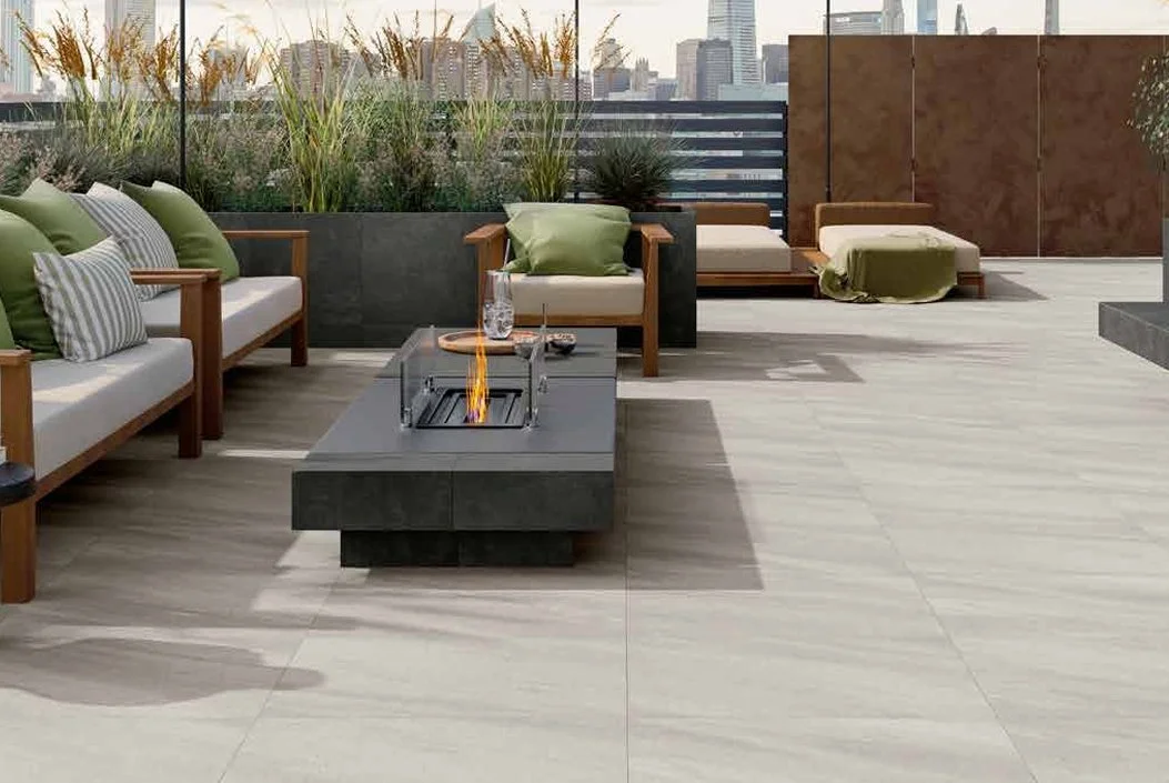 Bolick Dist. Del Conca Residential Outdoor Tile / Collection: Quartzite / Color: Bianco -SKU: HQT210 / Size: 16" x 32" - (Available in more sizes!) / No link available to see enhanced view! 