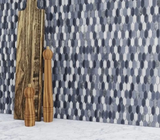 Viking Dist. Anthology Residential Mosaic Wall Tiles / Collection: Royal Gems / Color: Regal Sapphire - SKU: ANTHRGRS / Size: "11.73 x 11.65" - (Only size available!) / No link available to see enhanced view!