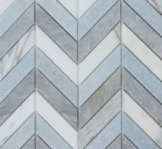 Elysium Residential Mosaic Tile (*ARM 20) / Collection: Chevron / Color: Livid - SKU: M4123 / Size: "10.75 x 12.25" - (Only size available!) / Click on picture above to see enhanced view!