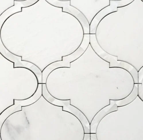 Elysium Residential Mosaic Tile (*ARM 36) / Collection: Alice / Color: Pearl Snow White - SKU: MO1074 / Size: "11.50 x 12" - (Only size available!) / Click on picture above to see enhanced view!