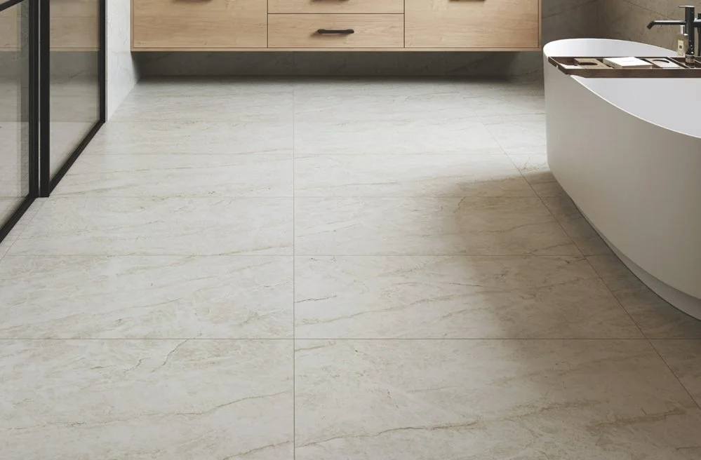 Bolick Dist. Elaine Residential Porcelain Floor Tile / Collection: MAHAL / Color: Cristal (Polished) - SKU: EL-8064578 / Size: 12" x 24" - (Available in more sizes!) / No link available to see enhanced view! 
