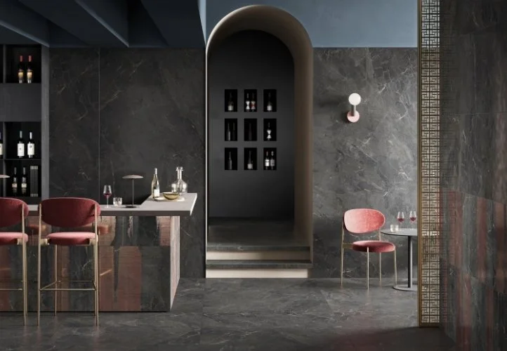 Esmer Residential Porcelain Floor Tile / Collection: Terramor / Color: Nero Honed / SKU: F86TERRFUNE2447H / Size: 24" x 47" Fuse - (Available in more sizes!) / Click on picture above to see enhanced view! 