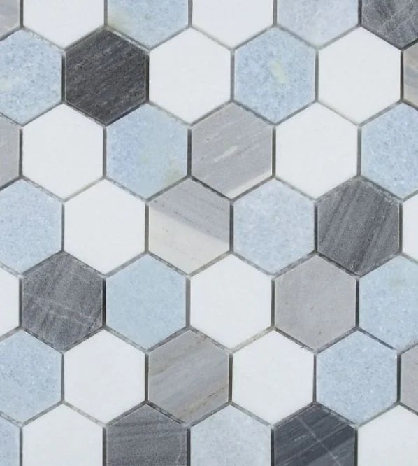 Elysium Residential Mosaic Tile (*ARM 14) / Collection: Hexagon / Color: Deep Ocean 2x2 - SKU: M4091 / Size: "12 x 11.75" - (Only size available!) / Click on picture above to see enhanced view! 