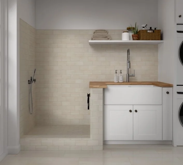 Esmer Residential Porcelain Floor Tile / Collection: Prodigy / Color: Cruz Polished / SKU: F19PRODCR1224P / Size: 12" x 24" Tapiz - (Available in more sizes and in a matte version!) / Click on picture above to see enhanced view!