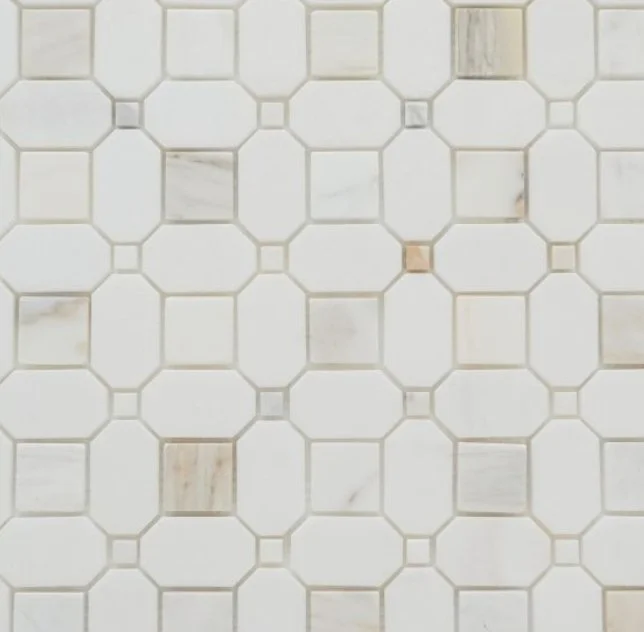 Elysium Residential Mosaic Tile (*ARM 31) / Collection: Popeye / Color: Calacatta Honed- SKU: M4960/ Size: "12 x 12" - (Only size available!) / Click on picture above to see enhanced view!