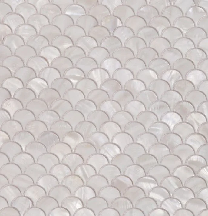 Elysium Residential Mosaic Tile (*ARM 43) / Collection: Pearl / Color: White Scale - SKU: MO1049 / Size: "11.75 x 11.75" - (Only size available!) / Click on picture above to see enhanced view!
