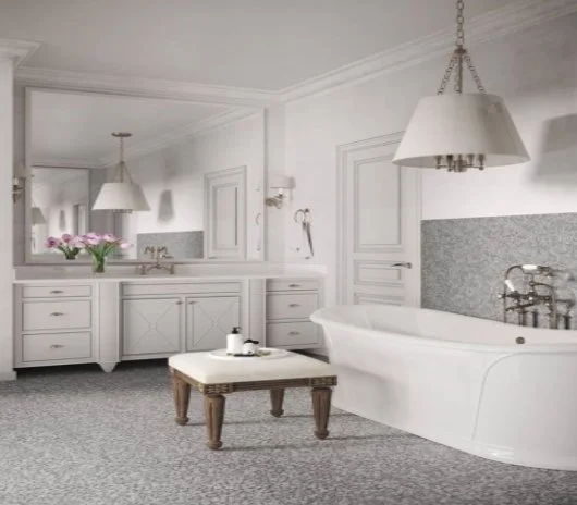 Viking Dist. Anthology Residential Mosaic Wall Tiles / Collection: The Finish Line / Color: Oblique Manor Grey - SKU: 	ANTHFLBB / Size: "12 X 12" - (Only size available!) / No link available to see enhanced view!