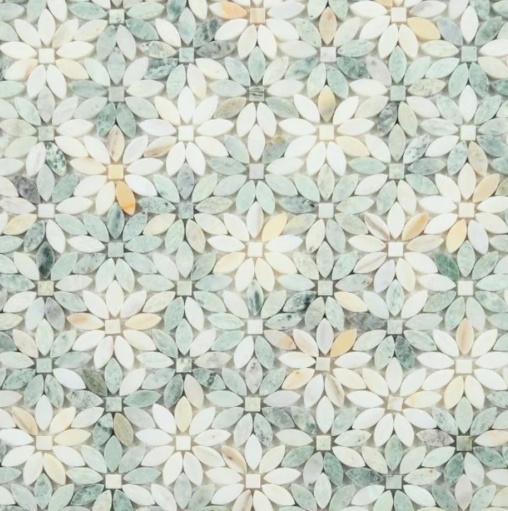 Elysium Residential Mosaic Tile (*ARM 42) / Collection: Daisy / Color: Wild Green - SKU: M4551 / Size: "12.75 x 12.50" - (Only size available!) / Click on picture above to see enhanced view!