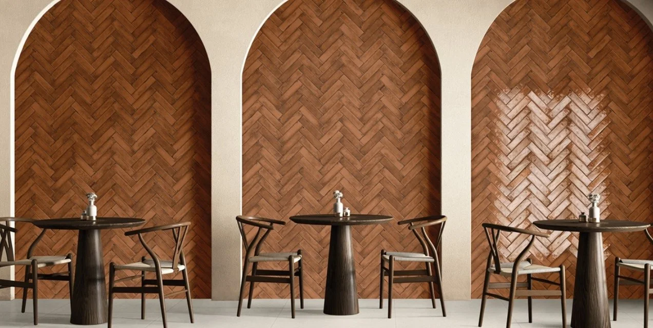 Viking Dist. Florida Tile Residential Porcelain Wall Tile / Collection: Storied / Color: Cinnamon Glossy - SKU:  FTISTE80G2.5x10 / Size: 2.5" x 10" - (Available in more sizes!) / Click on picture above to see enhanced view! 