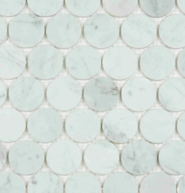 Elysium Residential Mosaic Tile (*ARM 32) / Collection: Penny / Color: Marble Large Carrara Honed 2x2- SKU: M4445 / Size: "11.75 x 12" - (Only size available!) / Click on picture above to see enhanced view!