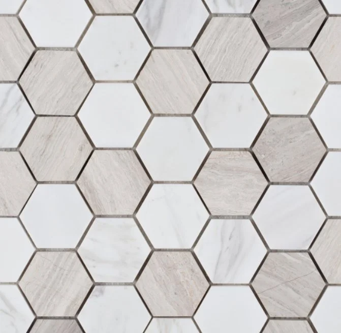 Elysium Residential Mosaic Tile (*ARM 5) / Collection: Hexagon / Color: Loft - SKU: M124 / Size: 11.75" x 11.75" - (Only size available!) / Click on picture above to see enhanced view! 