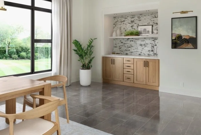 Esmer Residential Porcelain Floor Tile / Collection: Sterlina II / Color: Asphalt Polished / SKU: F20STERAS1224P / Size: 12" x 24" - (Available in more sizes and in a matte version!) / Click on picture above to see enhanced view! 