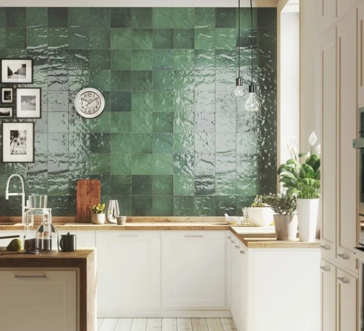 Esmer Residential Glazed Ceramic Wall Tile / Collection: Passion / Color: Verde / SKU: W32PASSVE0909 / Size: 9" x 9" - (Available in more sizes!) / Click on picture above to see enhanced view! 