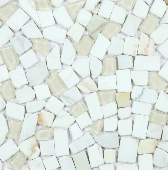 Elysium Residential Mosaic Tile (*ARM 26) / Collection: Pebble / Color: Calacatta Gold - SKU: MO1089 / Size: "12 x 12" - (Only size available!) / Click on picture above to see enhanced view! 