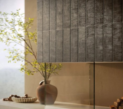 Viking Dist. ICTC Residential Porcelain Wall Tiles / Collection: Portobello Metalmood / Color: Iron Deco - SKU: PBMETIRODEC416 / Size: "4 x 16" - (More sizes available!) / No link available to see enhanced view!