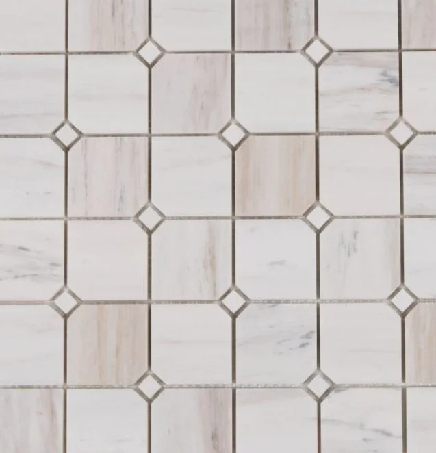 Elysium Residential Mosaic Tile (*ARM 25) / Collection: Clipped / Color: Square Wooden White Honed - SKU: M4258 / Size: "11.75" x 11.75" - (Only size available!) / Click on picture above to see enhanced view! 