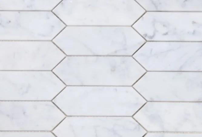 Elysium Residential Mosaic Tile (*ARM 14) / Collection: Elongated / Color: Hex Carrara Honed - SKU: MO1029 / Size: "11.75 x 15" - (Only size available!) / Click on picture above to see enhanced view! 