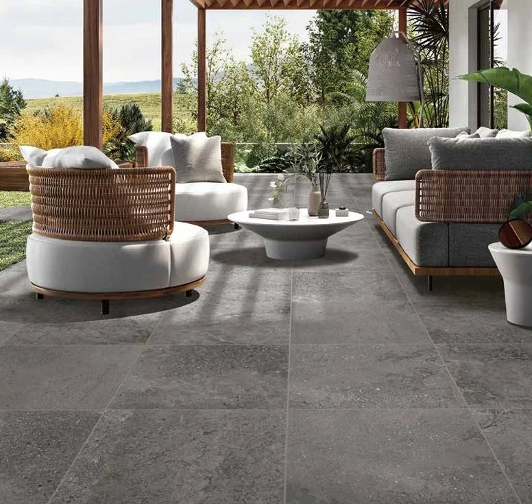 Bolick Dist. Del Conca Residential Outdoor Tile / Collection: Chamonix / Color: Dark Gray -SKU: HCX208 / Size: 24" x 24" - (Available in more sizes!) / No link available to see enhanced view! 