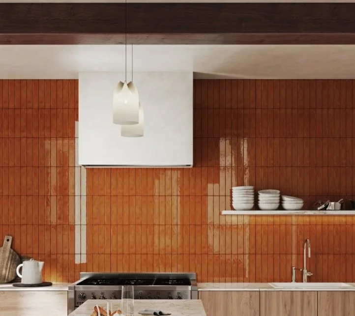 Esmer Residential Glazed Ceramic Wall Tile / Collection: Vidaro / Color: Flame / SKU:  W14VIDAFL0210P / Size: 2" x 10" - (Available in more sizes!) / Click on picture above to see enhanced view!