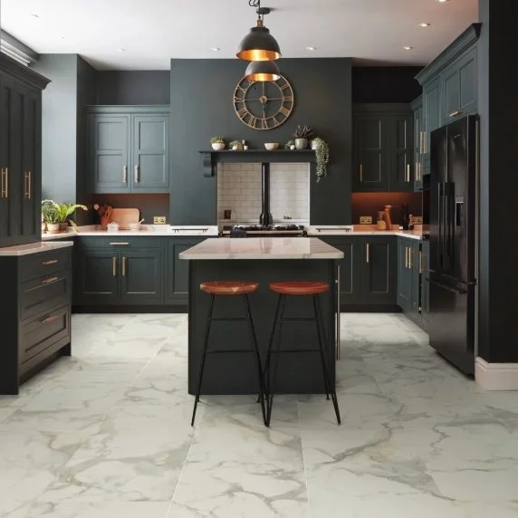 Karndean Residential Luxury Vinyl Tile / Collection: Art Select / Color: Calacatta d' Oro / (Available in glue down only!) / Click on picture above to see enhanced view!