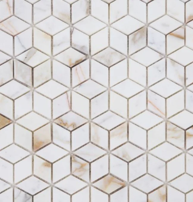 Elysium Residential Mosaic Tile (*ARM 9) / Collection: Cubic / Color: Calacatta Gold - SKU: M878 / Size: 11.75" x 12" - (Only size available!) / Click on picture above to see enhanced view!