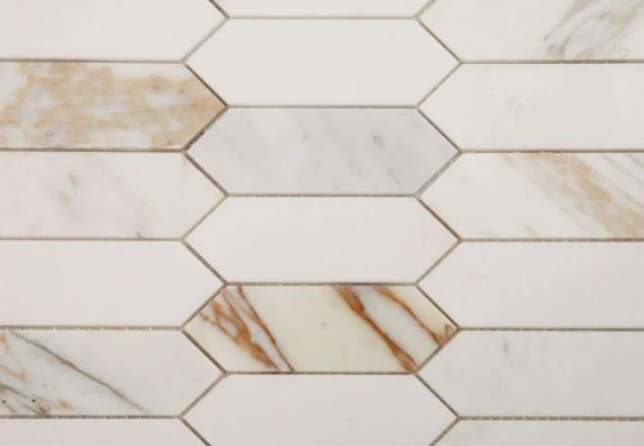 Elysium Residential Mosaic Tile (*ARM 14) / Collection: Elongated / Color: Hex Calacatta - SKU: MO1032 / Size: "11.75 x 15" - (Only size available!) / Click on picture above to see enhanced view! 