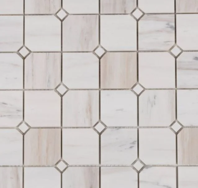 Elysium Residential Mosaic Tile (*ARM 25) / Collection: Clipped / Color: Square Wooden White Honed - SKU: M4258 / Size: "11.75" x 11.75" - (Only size available!) / Click on picture above to see enhanced view! 