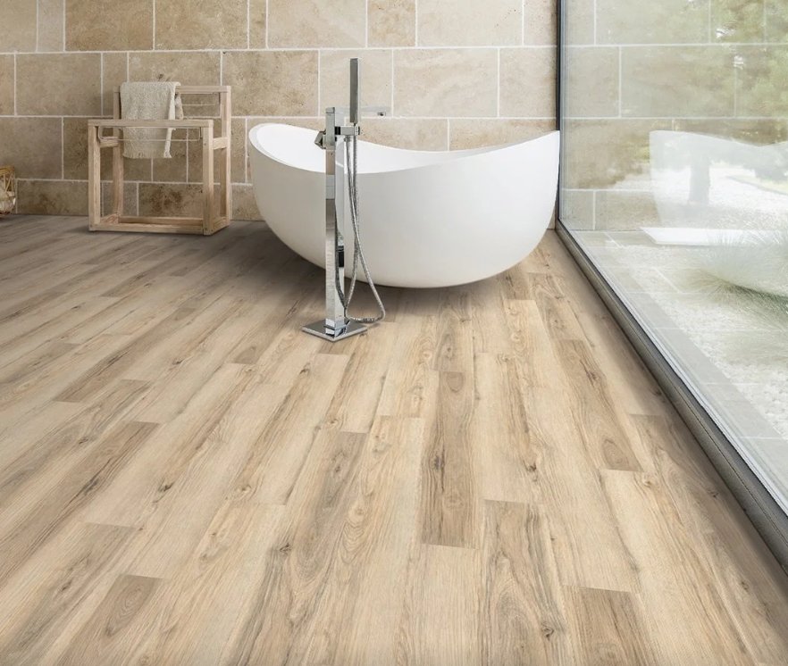 Brandon Co. Next Floor Residential Luxury Vinyl Tile / Collection: Donnington / Color:  Vanilla Hickory / (Available in glue down!) Click on picture above to see an enhanced view!