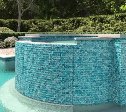 Viking Dist. Anthology Residential Mosaic Wall Tiles / (Can also be used in pools!) / Collection: Oceanique / Color: High Tide Teal - SKU: ANTHOHTTE12 / Size: "11.81 x 11.81" - (Only size available!) / No link available to see enhanced view!