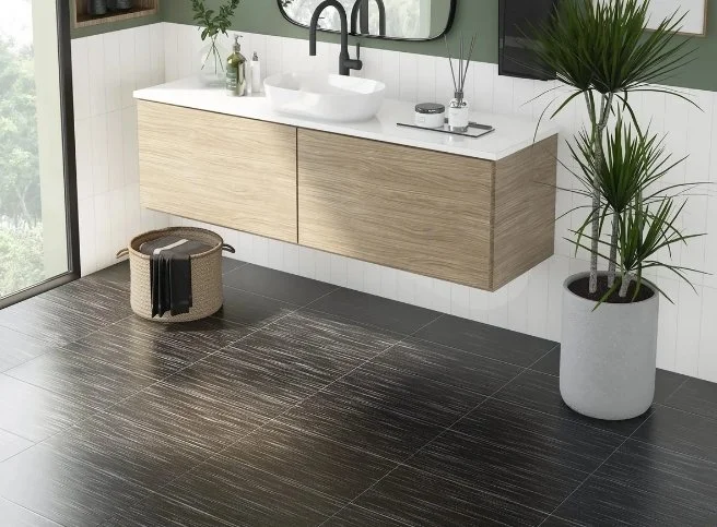 Bolick Dist. Armada Residential Porcelain Tile / Collection: TRILLO / Color: Nero Natural - SKU: AM-7987 I ET / Size: 12" x 24" - (Available in more sizes!) / No link available to see enhanced view! 
