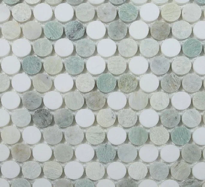 Elysium Residential Mosaic Tile (*ARM 28) / Collection: Penny / Color: Marble Green - SKU: M3934 / Size: "11 x 11.75" - (Only size available!) / Click on picture above to see enhanced view!
