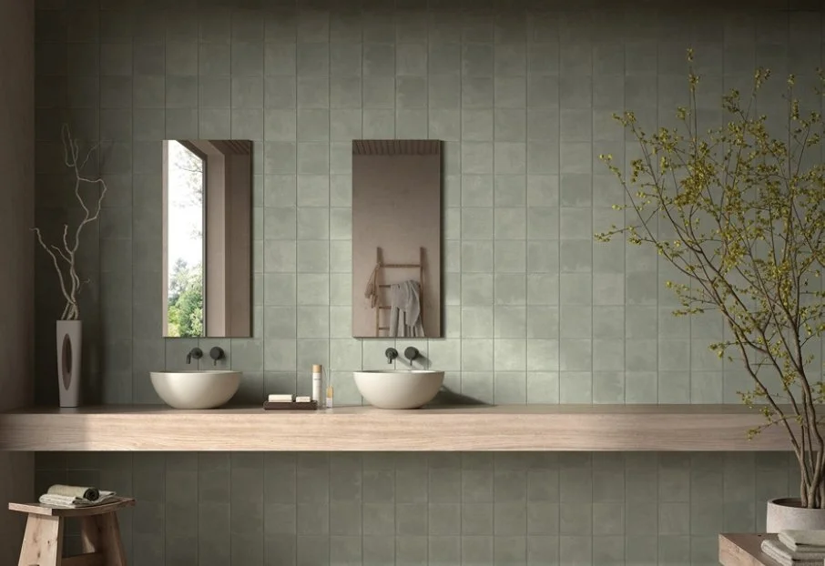 Viking Dist. Florida Tile Residential Porcelain Wall & Floor Tile / Collection: Claymont / Color: Soft Sage - SKU: FTICLM706x6 / Size: 6" x 6" - (Available in more sizes!) / Click on picture above to see enhanced view! 