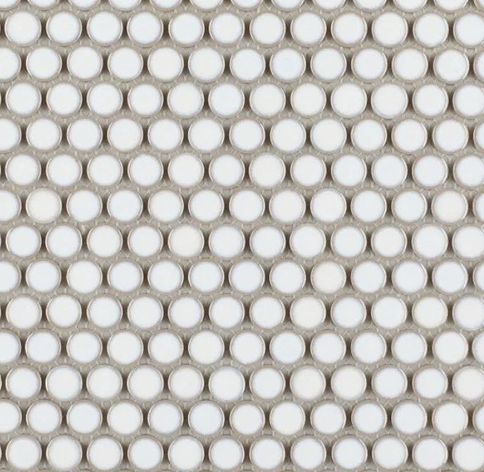 Elysium Residential Mosaic Tile (Can also be used in pools!) (*ARM 41) / Collection: Penny / Color: Round Fancy White - SKU: M327 / Size: "11.50 x 11.50" - (Only size available!) / Click on picture above to see enhanced view!