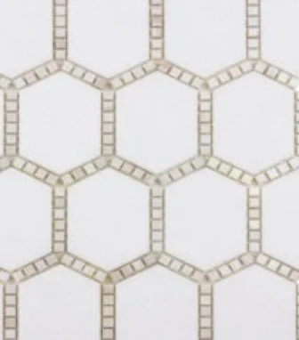 Viking Dist. Anthology Residential Mosaic Wall Tiles / Collection: The Finish Line / Color: Jeweled Hex Pale Beige - SKU: ANTHFLJB / Size: "10 x 12" - (Only size available!) / No link available to see enhanced view!