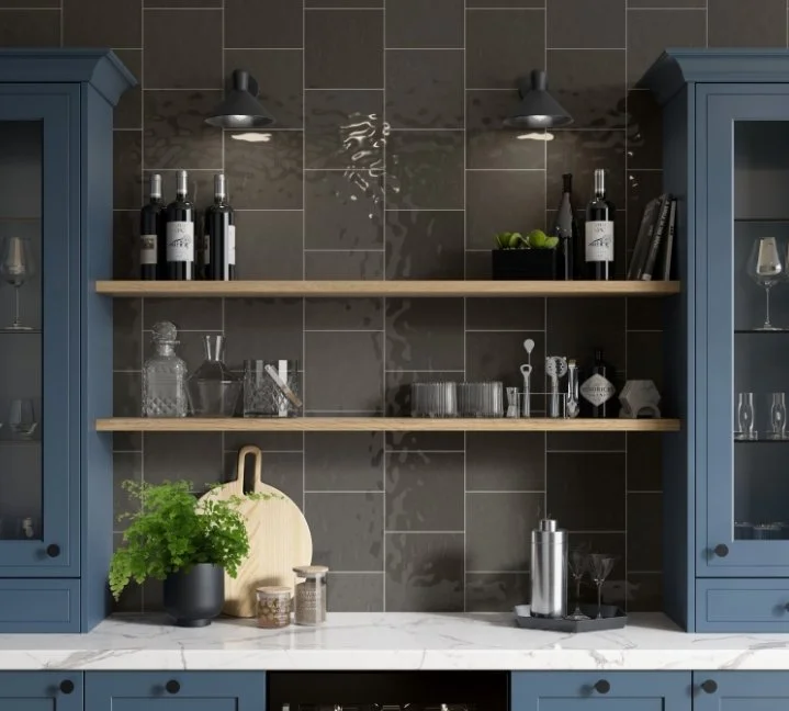 Esmer Residential Glazed Ceramic Wall Tile / Collection: Passion / Color: Nero / SKU: W32PASSNE0909 / Size: 9" x 9" - (Available in more sizes!) / Click on picture above to see enhanced view! 
