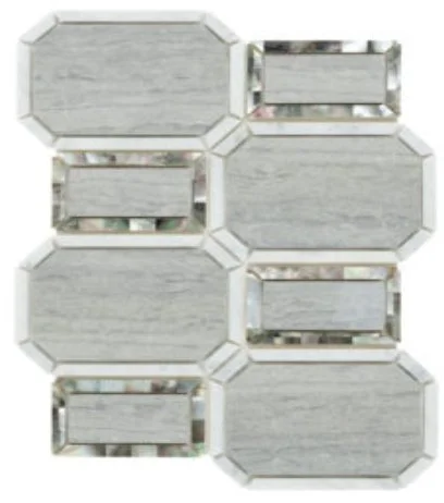Viking Dist. Anthology Residential Mosaic Wall Tiles / Collection: D-Lux Pearl / Color: Smoky Pearl - SKU: ANTHDLPAVSP / Size: "9 x 12" - (Only size available!) / No link available to see enhanced view!