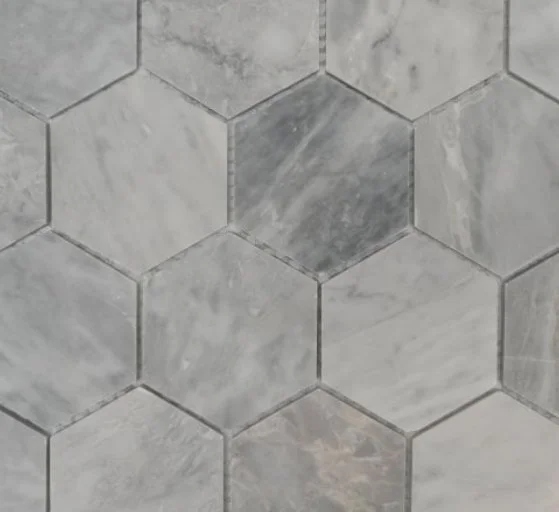 Elysium Residential Mosaic Tile (*ARM 8) / Collection: Hexagon / Color: Italian Grey Honed 3x3 - SKU: M4851 / Size: 10.25" x 11.75" - (Only size available!) / Click on picture above to see enhanced view!