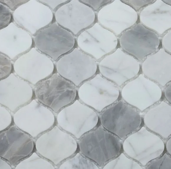 Elysium Residential Mosaic Tile (*ARM 19) / Collection: Water / Color: Drop Silver Grey - SKU: M3344 / Size: "10.75 x 11" - (Only size available!) / Click on picture above to see enhanced view! 