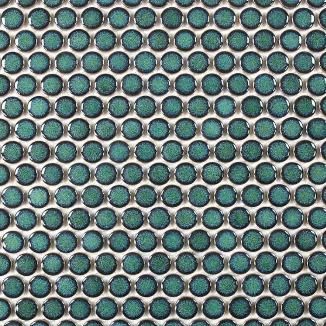 Elysium Residential Mosaic Tile (Can also be used in pools!) (*ARM 41) / Collection: Penny / Color: Round Turquoise - SKU: M4178 / Size: "11.50 x 11.50" - (Only size available!) / Click on picture above to see enhanced view!