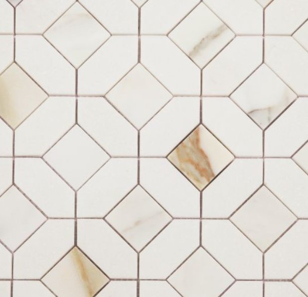 Elysium Residential Mosaic Tile (*ARM 24) / Collection: Eclipse / Color: Calacatta Gold - SKU: M703 / Size: "12 x 12" - (Only size available!) / Click on picture above to see enhanced view!